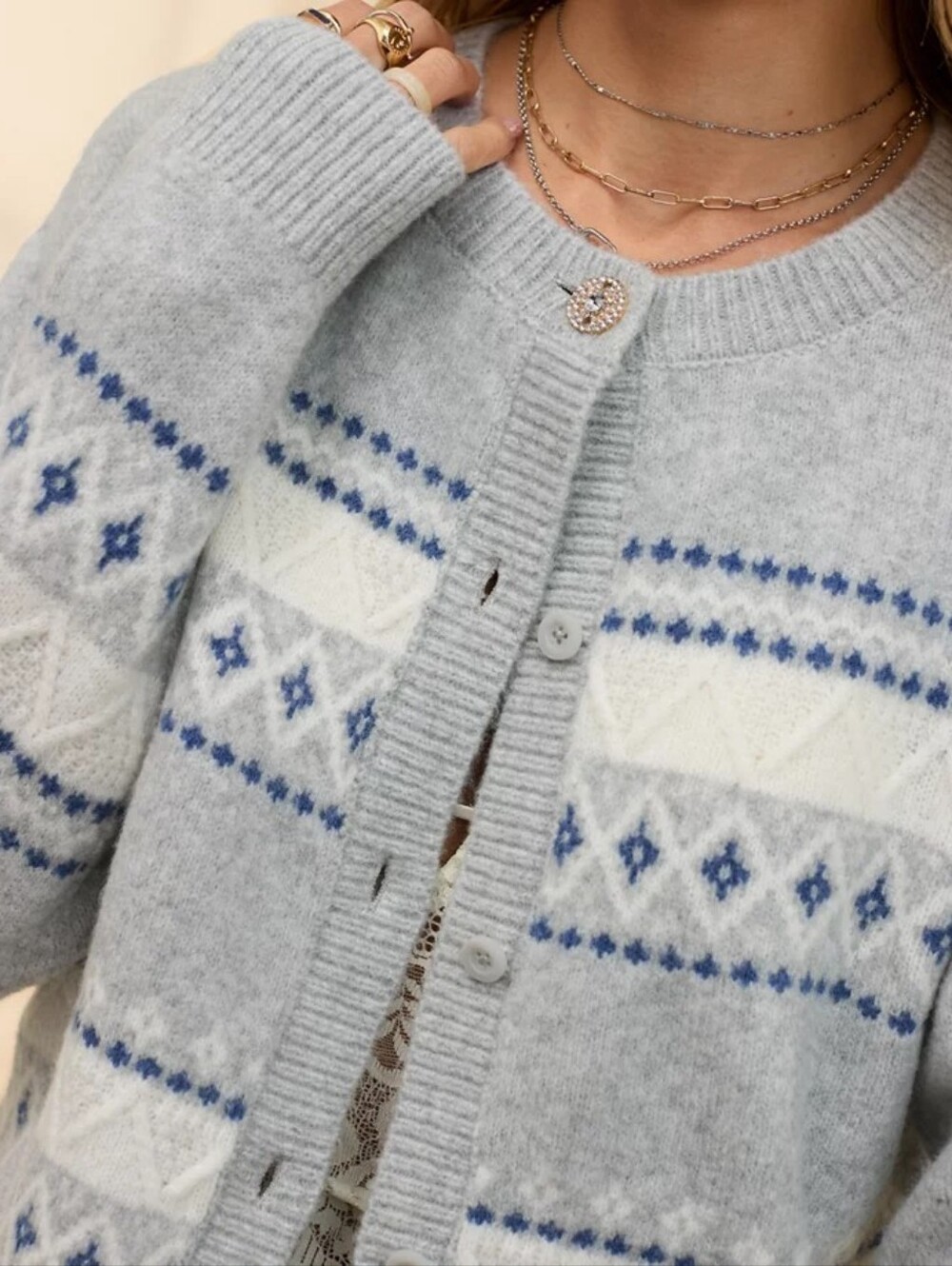 Aerie unREAL Fairisle Cardigan - Picture 2 of 9